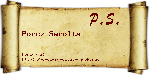 Porcz Sarolta névjegykártya